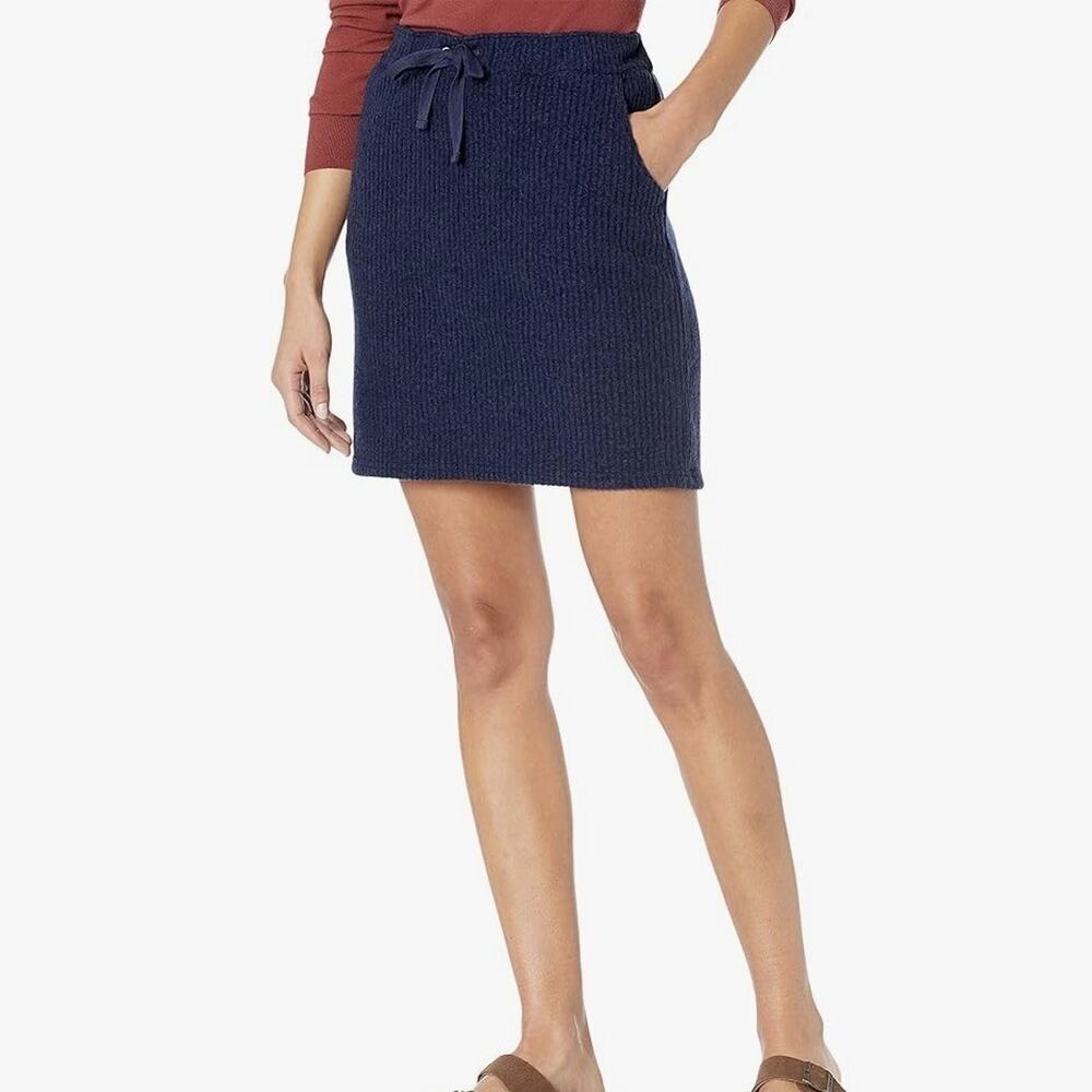 Toad Co Navy Blue Wiggins Sweater Skirt Wool Blend Size Small